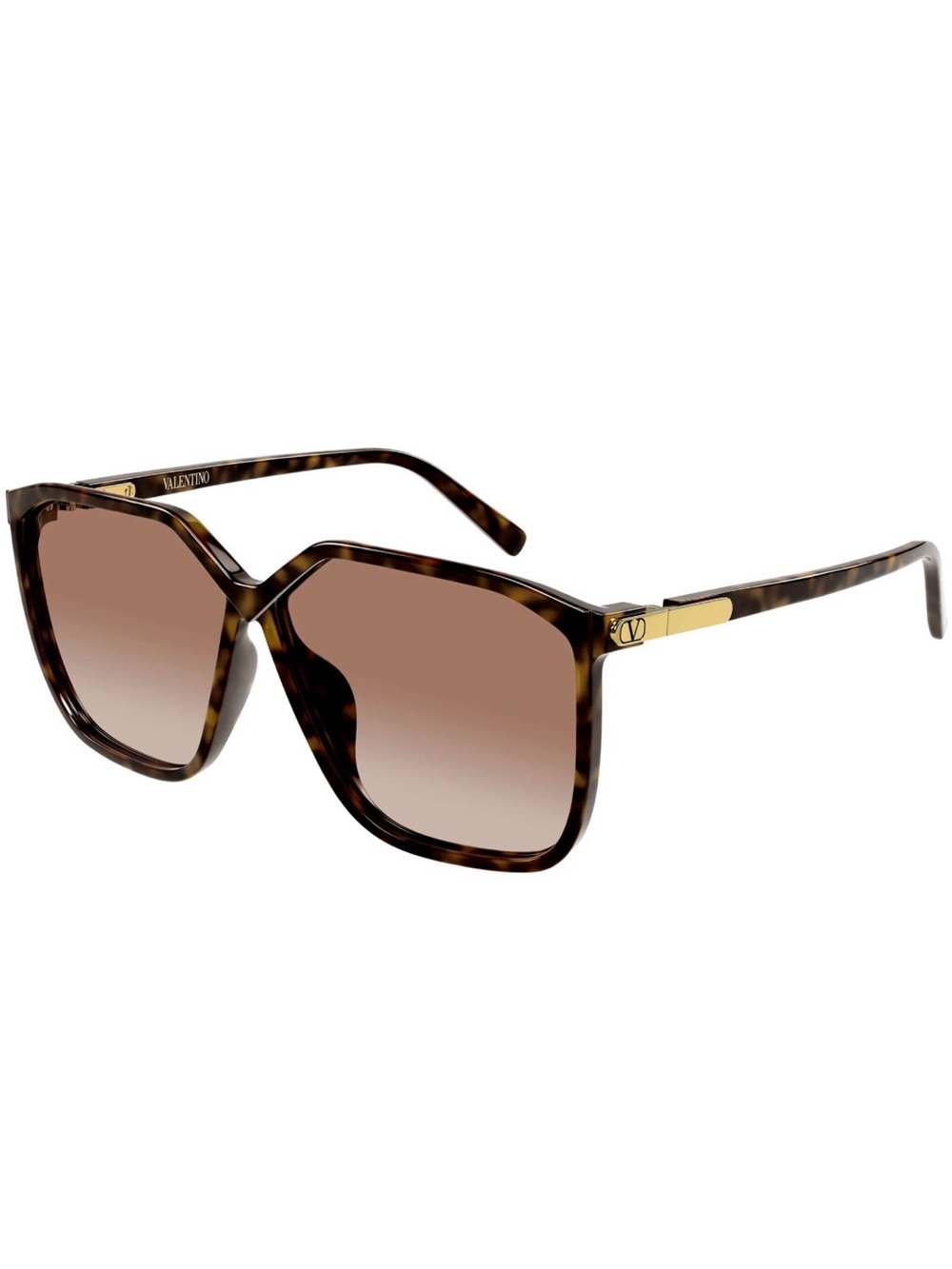 New Valentino VG0025S 002 Tortoiseshell Frame Sunglasses Brown Lenses Authentic